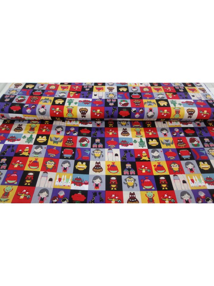 PATCHWORK DRUCK BAUMWOLLSTOFF BAUMWOLLDRUCK - Bunt