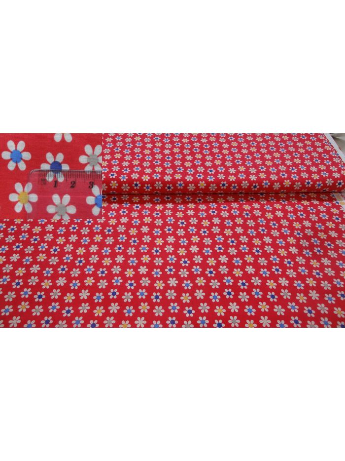 BAUMWOLLDRUCK STOFF BLUMEN BAUMWOLLSTOFF PATCHWORK - Rot