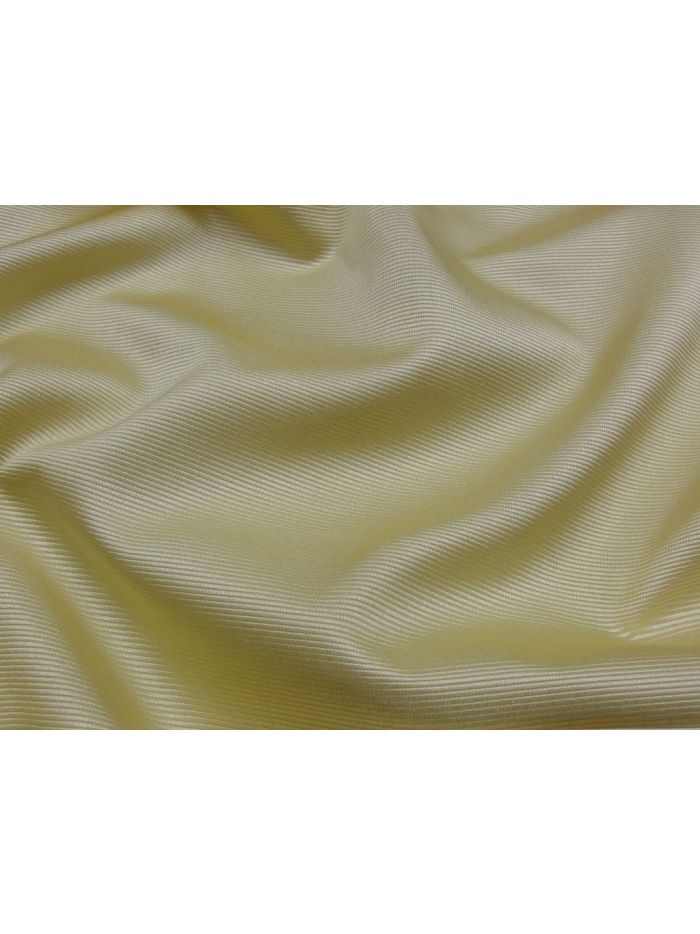 ITALIENISCHER DESIGNER SEIDENSTOFF UNI STRUKTUR - creme/gelb