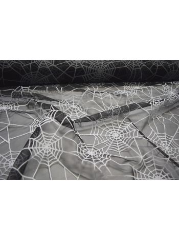 SPINNENNETZ NETZSTOFF NETZ STOFF LOCHFILET - schwarz/weiß