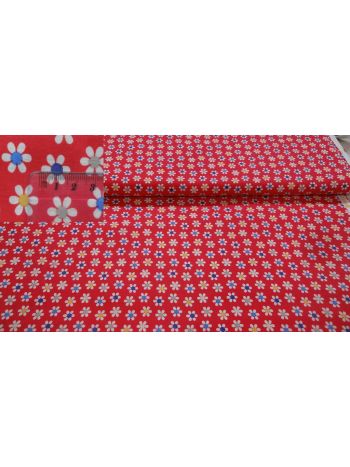 BAUMWOLLDRUCK STOFF BLUMEN BAUMWOLLSTOFF PATCHWORK - Rot